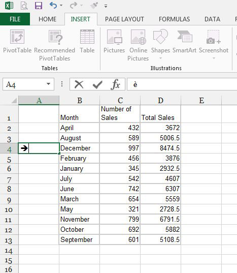get the select arrow in excel for mac